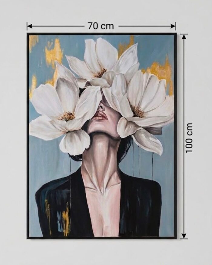 Hand-Painted Ethereal Bloom Framed Canvas Wall Art - Image 2
