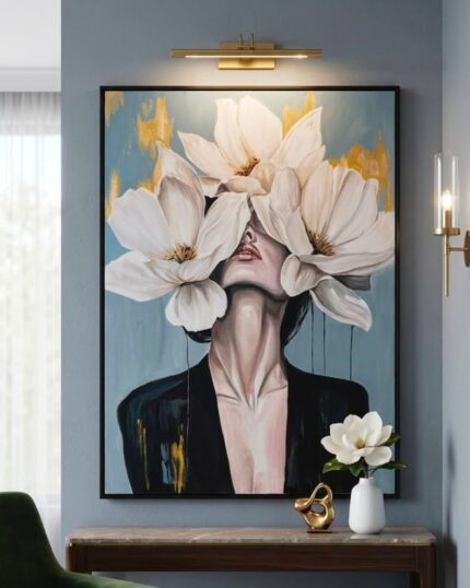 Hand-Painted Ethereal Bloom Framed Canvas Wall Art
