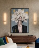 Hand-Painted Ethereal Bloom Framed Canvas Wall Art - Image 4