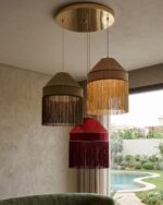 The Seraphina Pleated Satin & Tassel 3-Light Cluster Chandelier - Image 2
