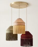 The Seraphina Pleated Satin & Tassel 3-Light Cluster Chandelier