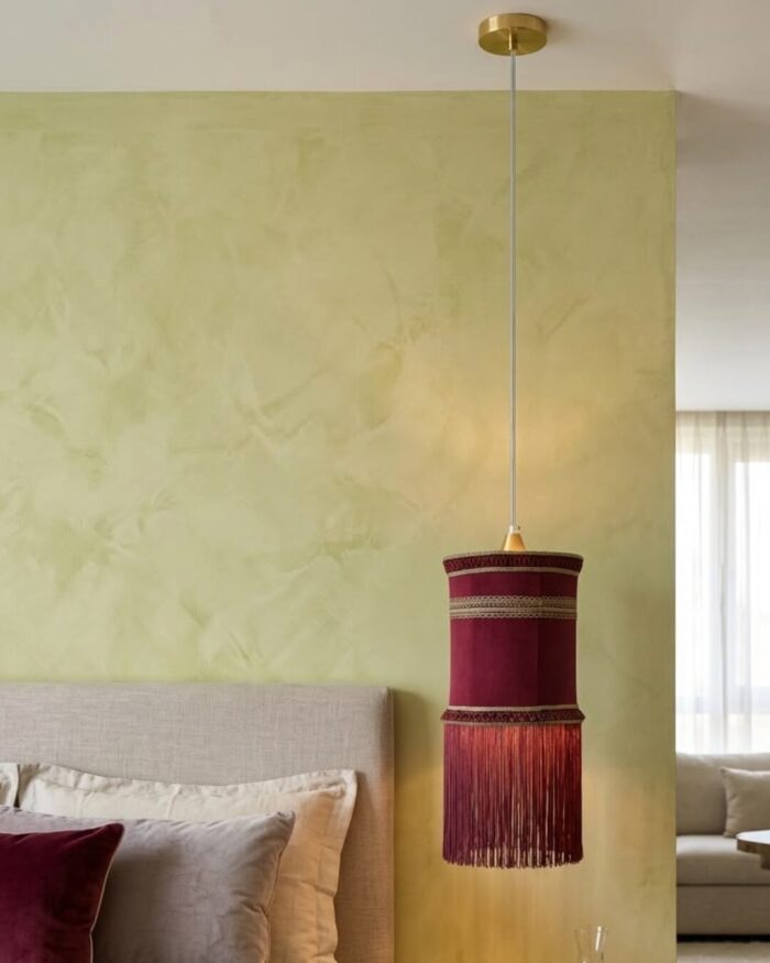 Cylindrical Satin Pendant Light with Adjustable Drop - Image 4