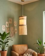 Cylindrical Satin Pendant Light with Adjustable Drop - Image 3