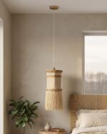 Cylindrical Satin Pendant Light with Adjustable Drop - Image 5