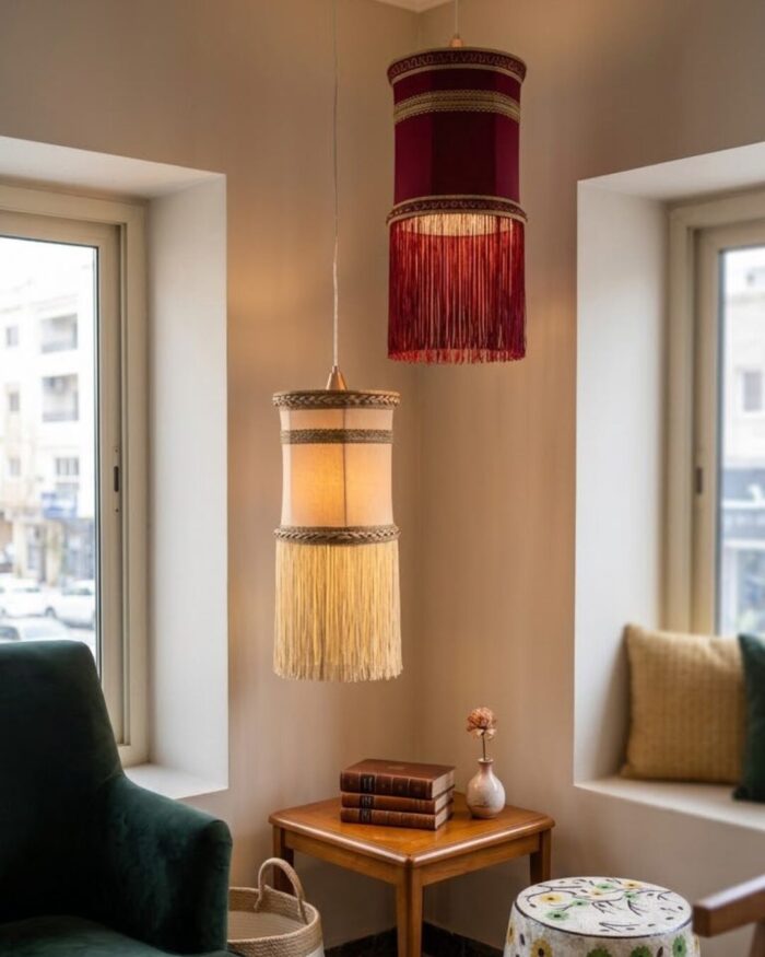 Cylindrical Satin Pendant Light with Adjustable Drop - Image 2