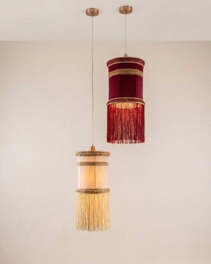 Cylindrical Satin Pendant Light with Adjustable Drop - Image 1