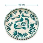 Handmade  Decorative Inlay Tray – Teal Birds And Botanical Design