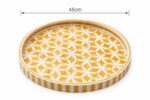Handcrafted Golden Floral  Inlay Decorative Serving Tray