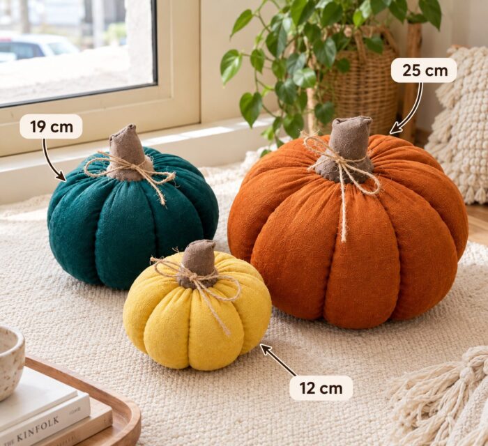 Handmade Velvet Fabric Pumpkin –  Autumn Home Decor( set of 3) - Image 3
