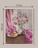 Lilac Reverie Hand-Painted Still life Oil Painting - Image 2