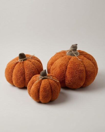 Rustic Harvest Boucle Pumpkins ( set of 3)