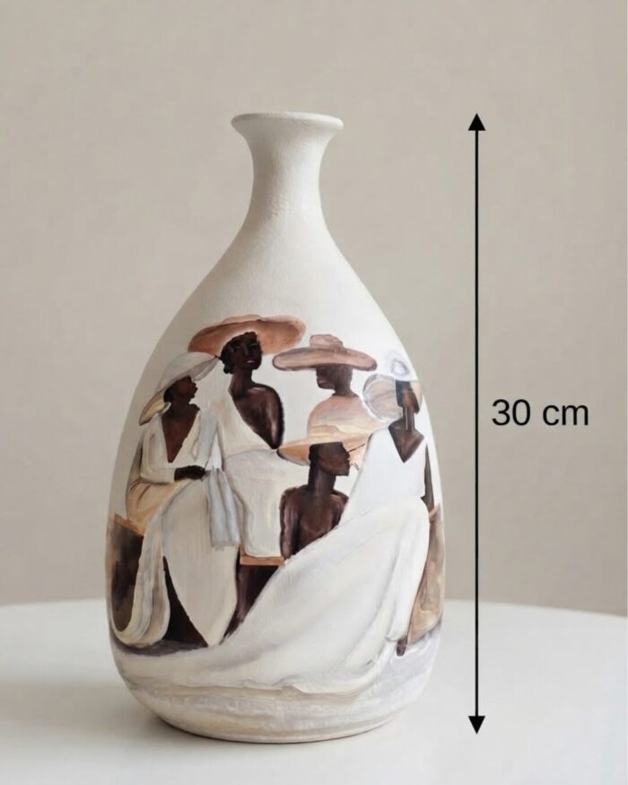 Heritage Gathering Hand-Painted Pottery vase - Image 3