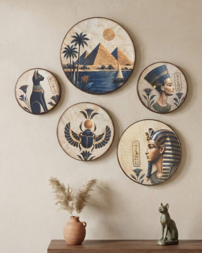 Eternity of Egypt Decorative Wooden Wall Plates - Image 1