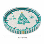 Green Christmas Tree on White round tray size Ø45 cm