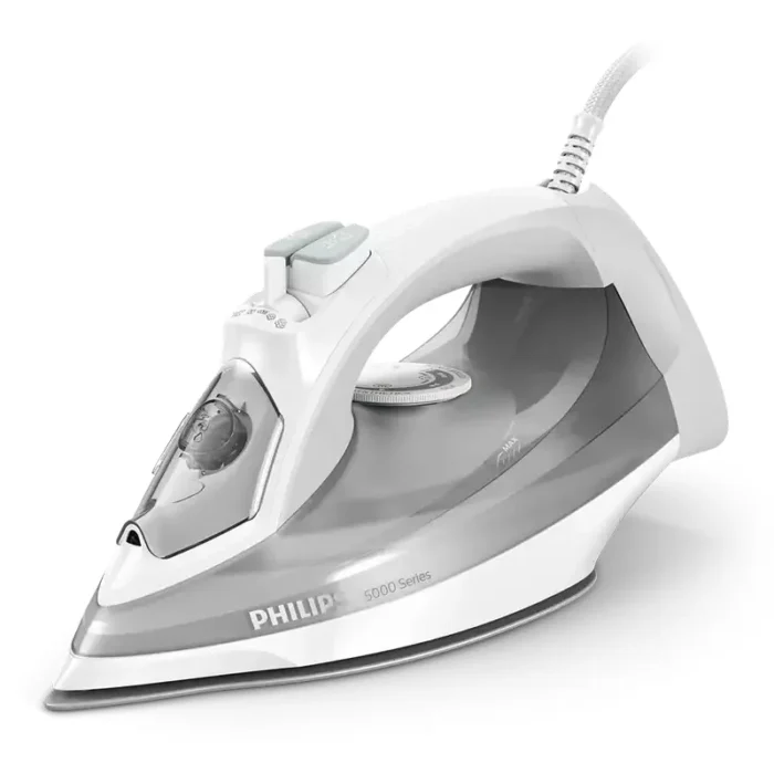 Philips 5000 Series Steam Iron DST5010/16 – 2400W, 40g/min Continuous Steam, 160g Steam Boost, SteamGlide Plus Soleplate, 300ml Water Tank, White/Grey - Image 2