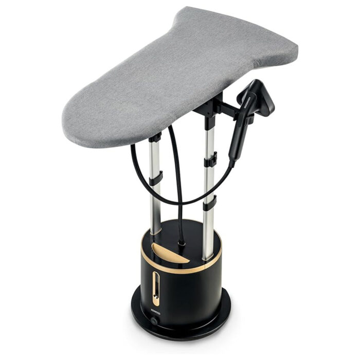 Kenwood GSP80.400 Garment Steamer, 2280W, 2L Tank, 95g/min Continuous Steam, 3-Position Ironing Board, Digital Hand & Base Control, Auto Shut-Off, Matte Black with Gold - Image 4