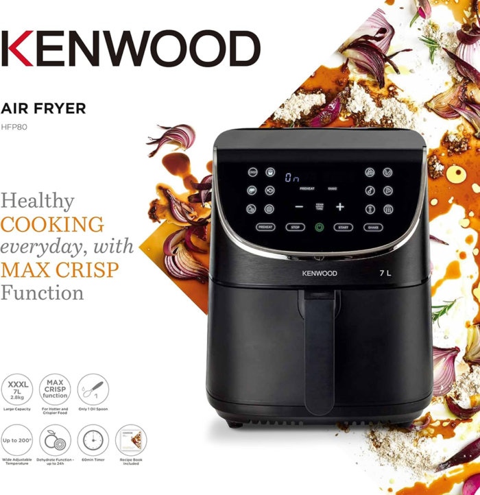Kenwood 7L 1800W Digital Air Fryer HFP80 - Black - Image 11