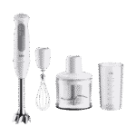 Braun MultiQuick 5 Hand Blender MQ50236M, 1000W, 21 Speeds + Turbo, 500ml Chopper, Whisk, 600ml Beaker, PowerBell VPlus, SplashControl, White - Image 2