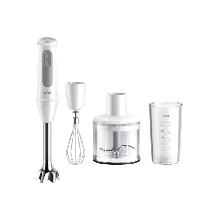 Braun MultiQuick 5 Hand Blender MQ50236M, 1000W, 21 Speeds + Turbo, 500ml Chopper, Whisk, 600ml Beaker, PowerBell VPlus, SplashControl, White - Image 5