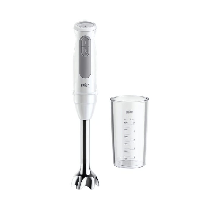 Braun MultiQuick 5 Hand Blender MQ50236M, 1000W, 21 Speeds + Turbo, 500ml Chopper, Whisk, 600ml Beaker, PowerBell VPlus, SplashControl, White - Image 6