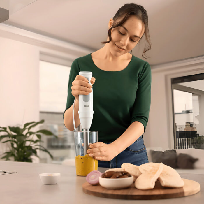 Braun MultiQuick 5 Hand Blender MQ50236M, 1000W, 21 Speeds + Turbo, 500ml Chopper, Whisk, 600ml Beaker, PowerBell VPlus, SplashControl, White - Image 8