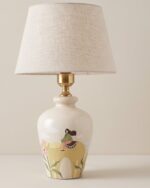 Hand-Painted Meadow Wooden Table Lamp, 40 cm, Creamy - Image 3