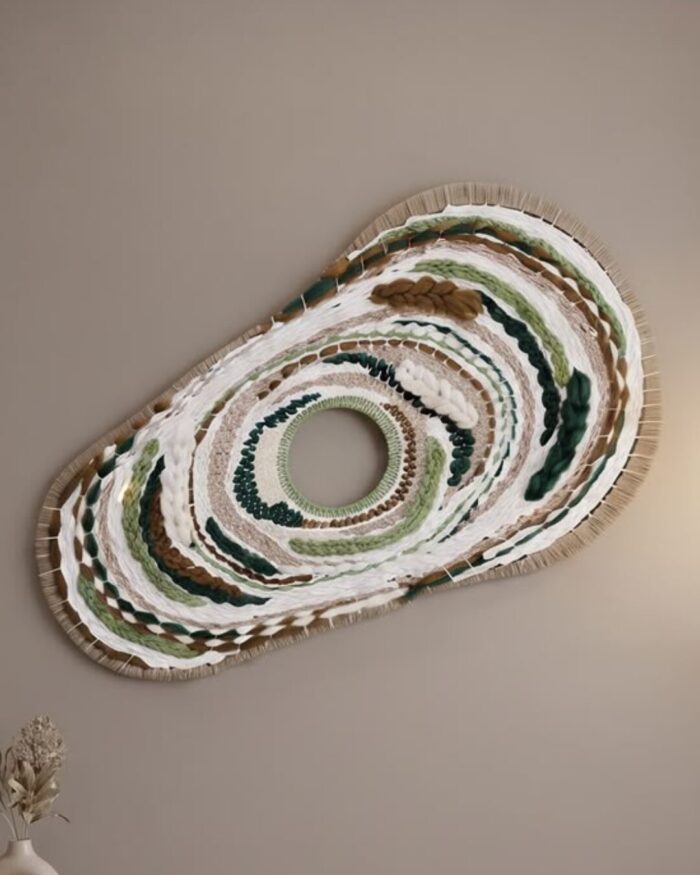 Bohemian Woven Wall Art, 155 × 85 cm, Green/White - Image 2