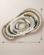 Bohemian Woven Wall Art, 155 × 85 cm, Green/White - Image 3