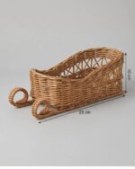 Rustic Wicker Sleigh Wicker Decoration for Tabletop, 23 × 10 cm, warm tan color - Image 2