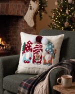 Tufted Gnome Pattern Cotton Cushion, 45 × 45 cm, Multicolor - Image 2