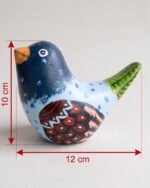 Hand-Painted Speckled Pottery Figurine Set of 2 for Tabletop, 12 × 10 cm, Blue/Brown - Image 5