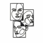 Abstract Faces Collage Metal Wall Art on a white background