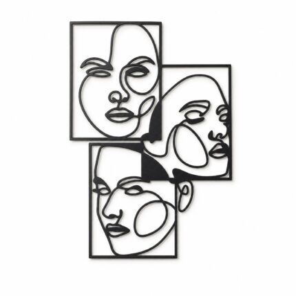 Abstract Faces Collage Metal Wall Art on a white background
