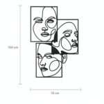 Abstract Faces Collage Metal Wall Art dimensions