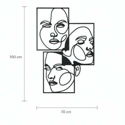 Abstract Faces Collage Metal Wall Art dimensions