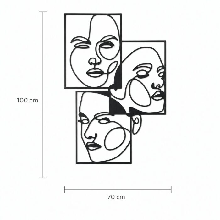 Abstract Faces Collage Metal Wall Art dimensions