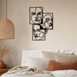 Abstract Faces Collage Metal Wall Art styled at home