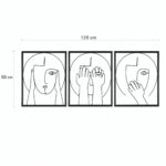 Abstract Faces Line Art Metal Wall Art dimensions