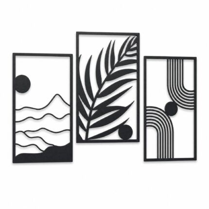 Abstract Landscape Framed Metal Wall Art on a white background