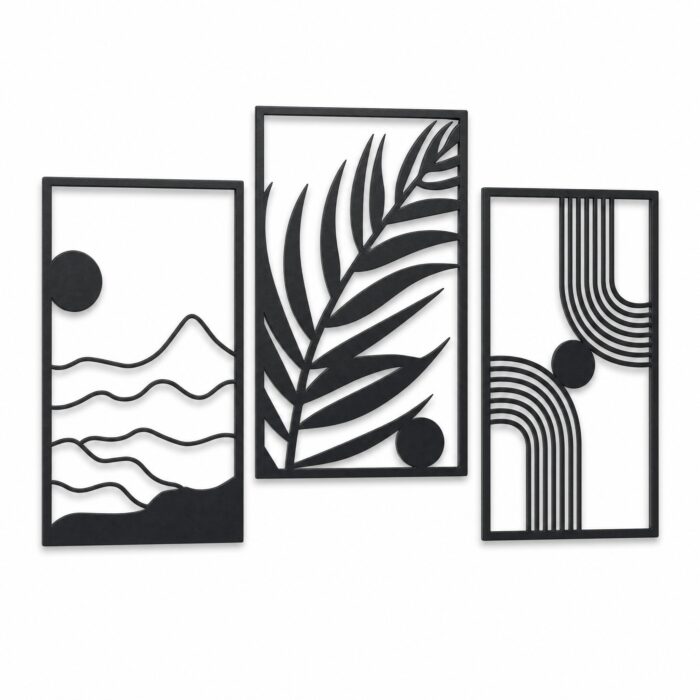 Abstract Landscape Framed Metal Wall Art on a white background