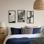 Abstract Landscape Framed Metal Wall Art in a living space