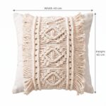 Macrame Cotton Cushion, 40 × 40 cm - Image 5