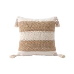Boho Neutral Cotton Cushion with Filler, 45 × 45 cm, Tan - Image 6