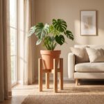 Square Wooden Plant Stand for Indoor & Outdoor, 50 × 30 cm - Image 4