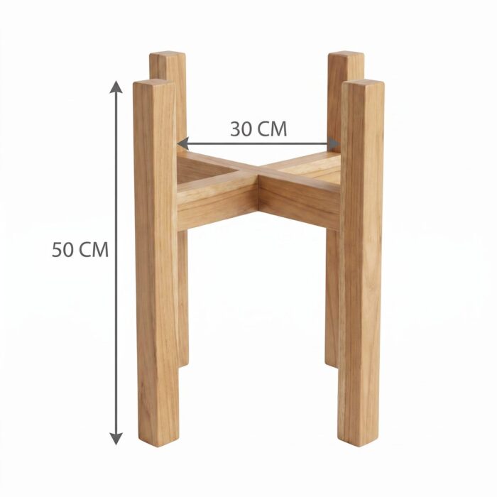 Square Wooden Plant Stand for Indoor & Outdoor, 50 × 30 cm - Image 7