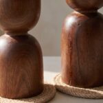 Wooden Candle Holder Set of 2 for Tabletop, 16 cm, 12 cm - Image 4