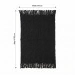 Wave Pattern Knitted Blanket, 110 × 180 cm, Black - Image 5