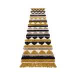 Handmade Kilim Wool Kilim Rug, 2.88M × 0.6M, Off-White/Grey/Mustard - Image 4