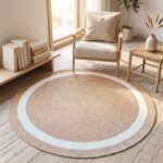Earthen Circle Jute Rug, 100 cm diameter, Beige/Off-white - Image 3