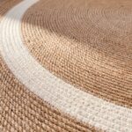 Earthen Circle Jute Rug, 100 cm diameter, Beige/Off-white - Image 4